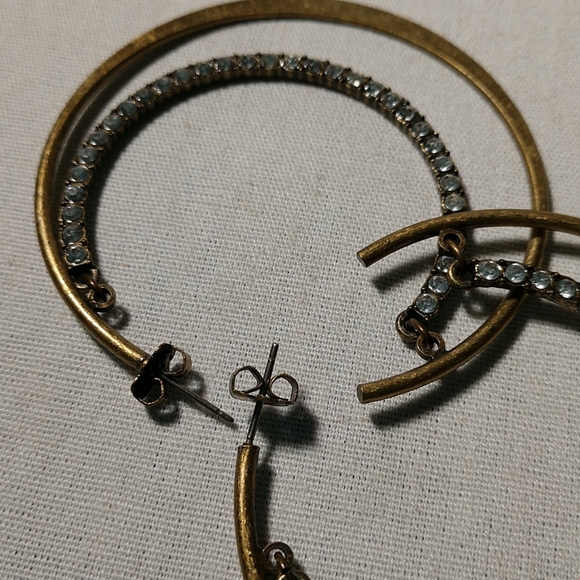 Vintage Set of Two Hoop Pierced Earrings - Picture 8 of 8